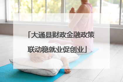 大通县财政金融政策联动稳就业促创业